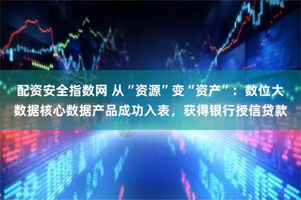 配资安全指数网 从“资源”变“资产”：数位大数据核心数据产品成功入表，获得银行授信贷款
